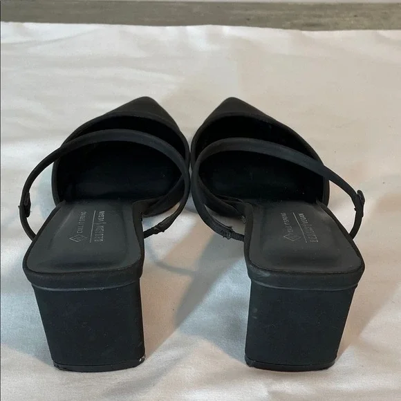 Call It Spring‎ Vegan Suede Block Heel Mules Womens Black Good Pointed Toe Pump - Picture 4 of 9